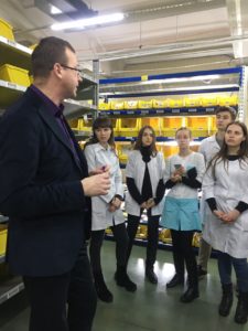 March 5, 2019 Associate Professor of the Department of PhMM Rogulya O.Yu. and 4th year students of the 1st group of the specialty "Pharmacy" visited the PF Gamma-55
