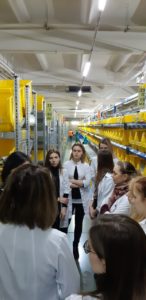21.03.2019  Professor of the Department of PhMM Evtushenko E.N. and 4th year students of the 9th group of the specialty "Pharmacy" visited the automated warehouse of the pharmacy network "9-1-1"
